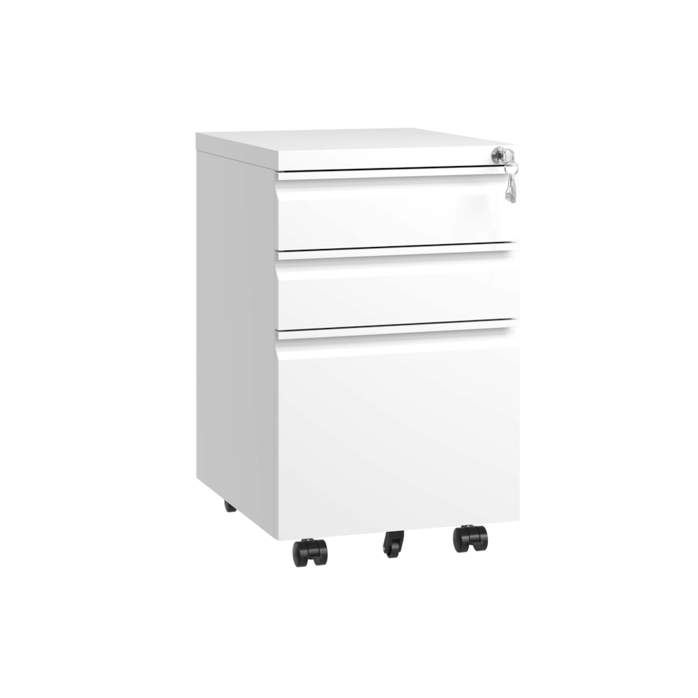 3 Drawer Mobile File Cabinet with Lock and Wheels_4Dock